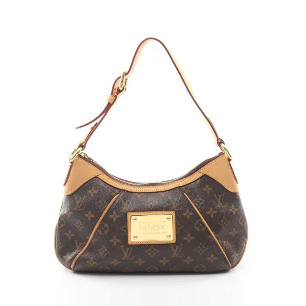 Louis Vuitton Thames Shoulder Bag Canvas Leather Monogram Brown